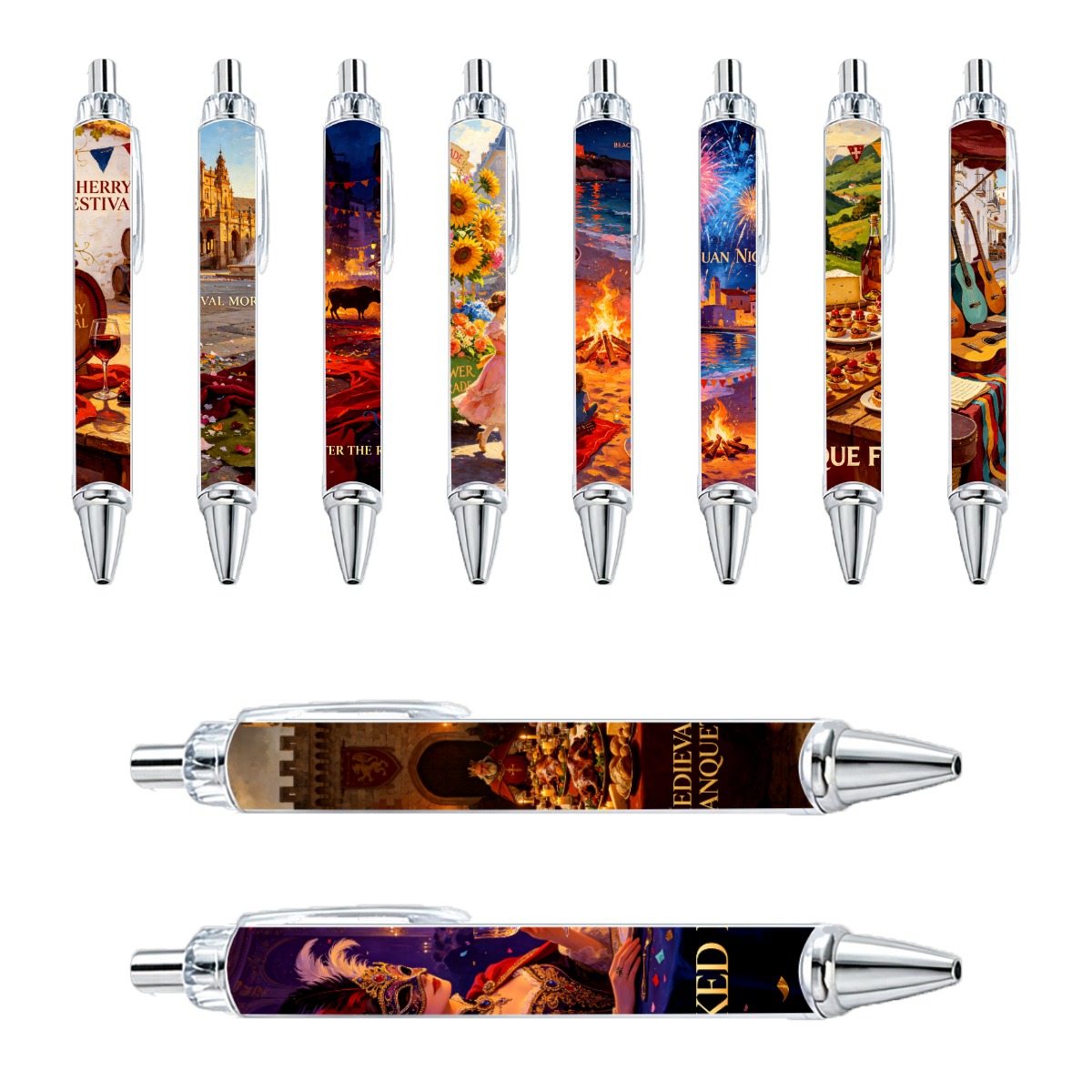 Spanish Festival Gel Pens - 10-Pack