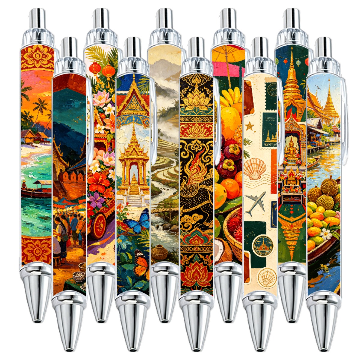 Exotic Southeast Asian Art Pens - 10-Pack
