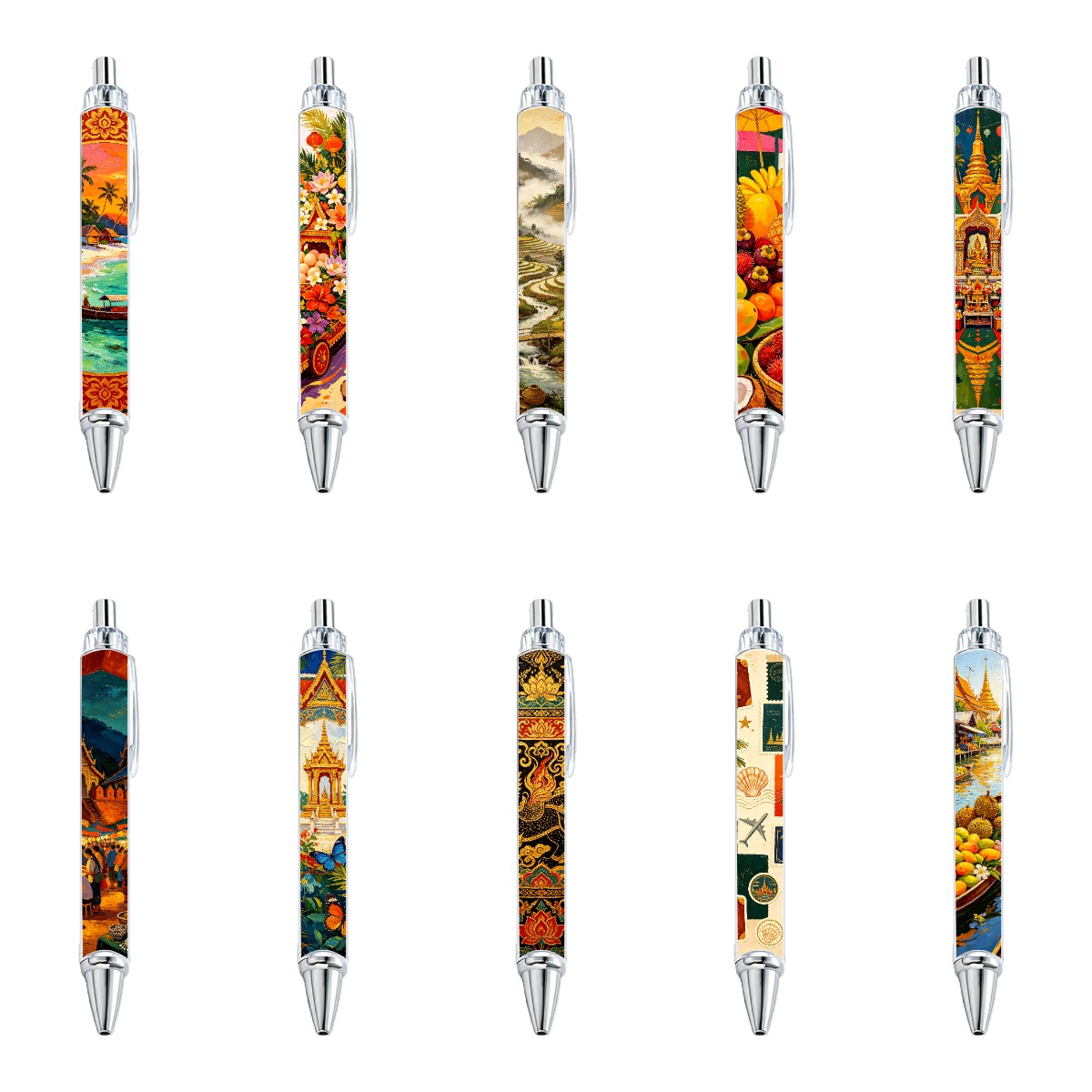 Exotic Southeast Asian Art Pens - 10-Pack