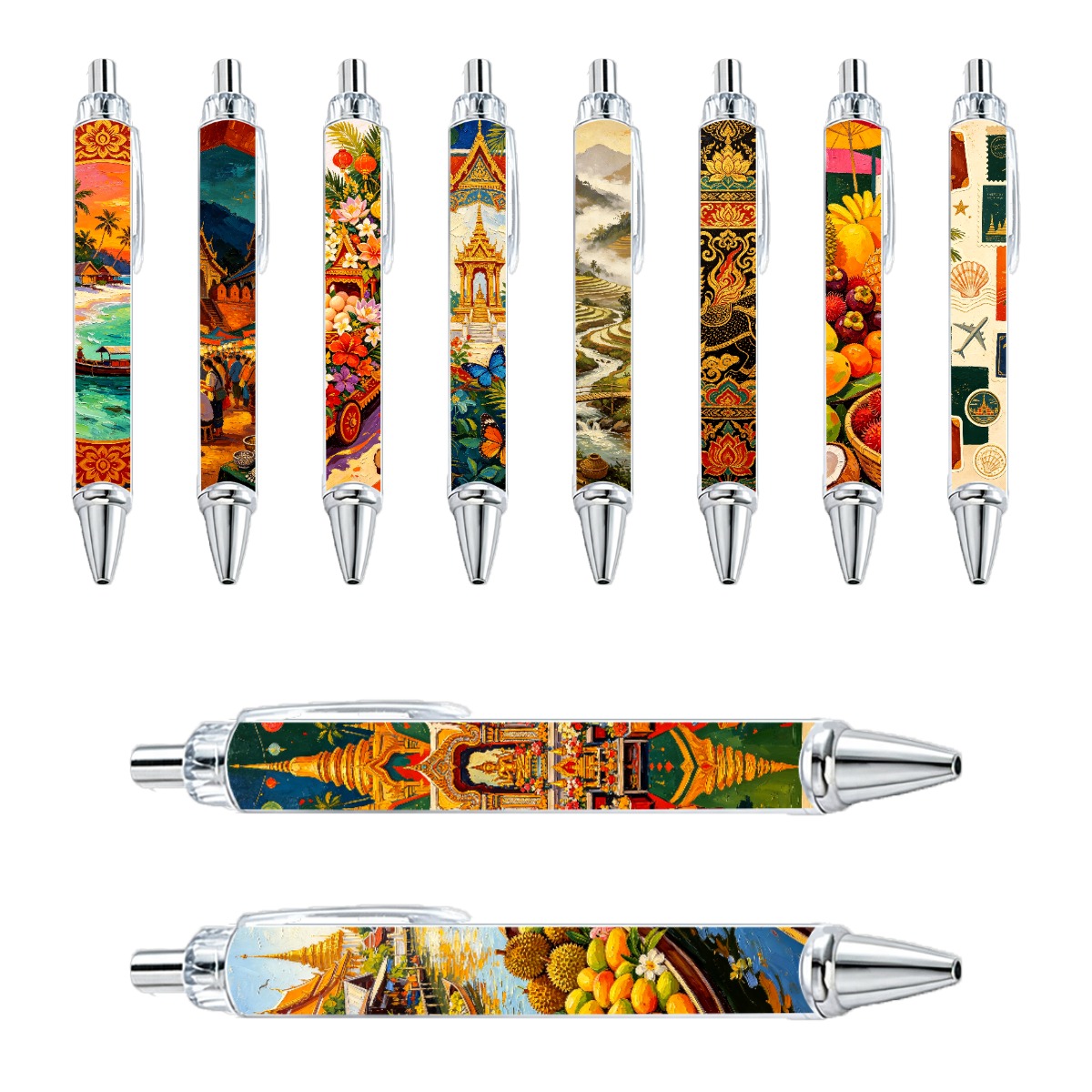 Exotic Southeast Asian Art Pens - 10-Pack