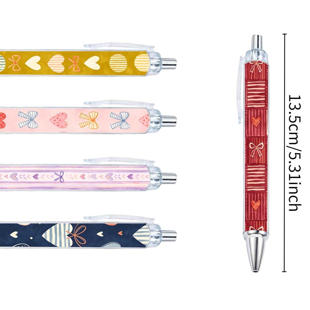 Multi-Color Heart Design Ballpoint Pen - 10-Pack