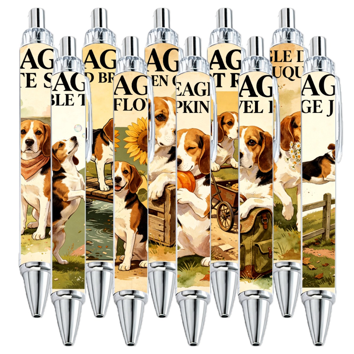 Beagle Dog Click Pens - 10-Pack