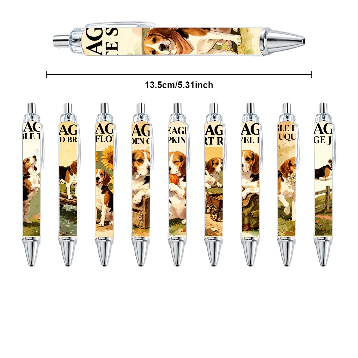 Beagle Dog Click Pens - 10-Pack