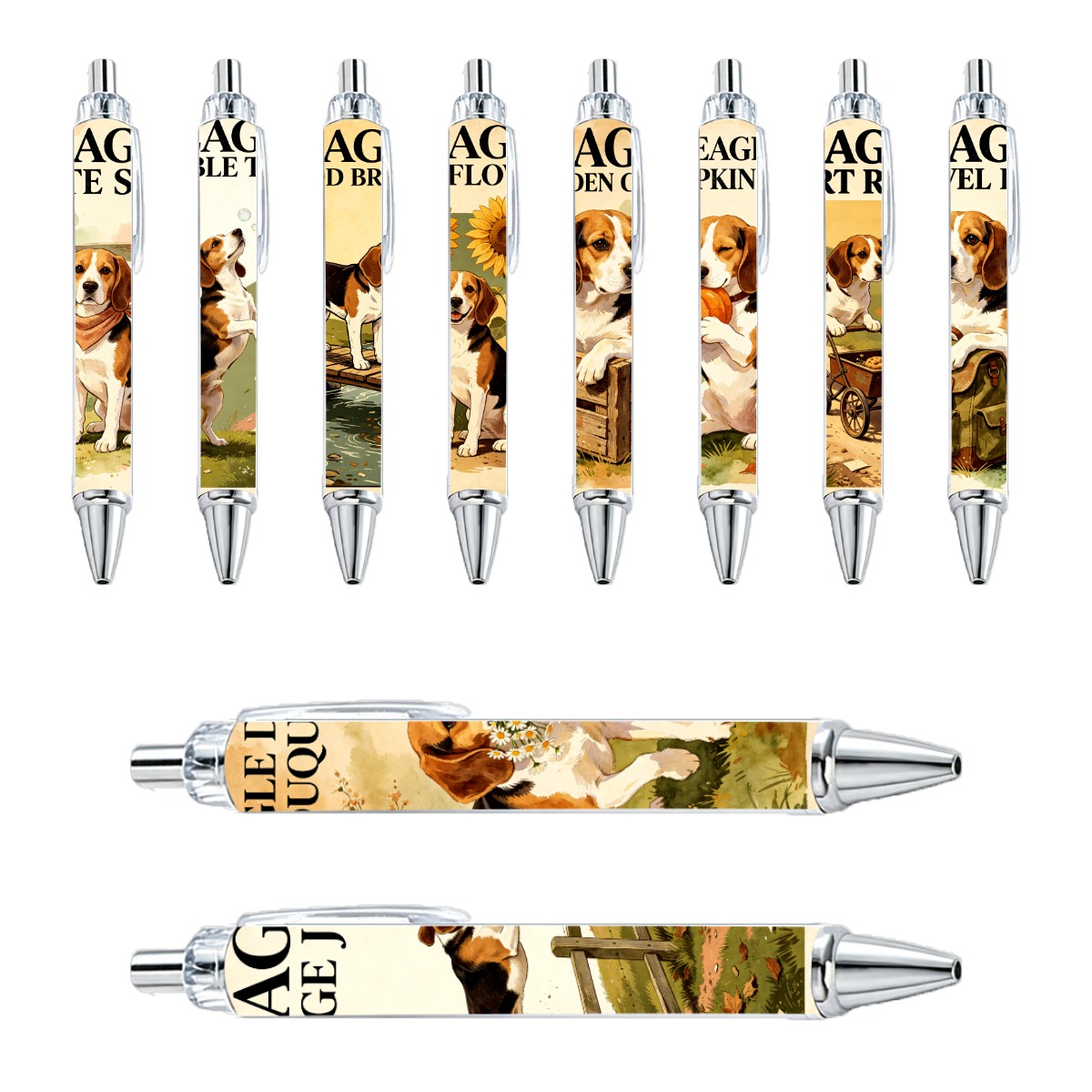 Beagle Dog Click Pens - 10-Pack