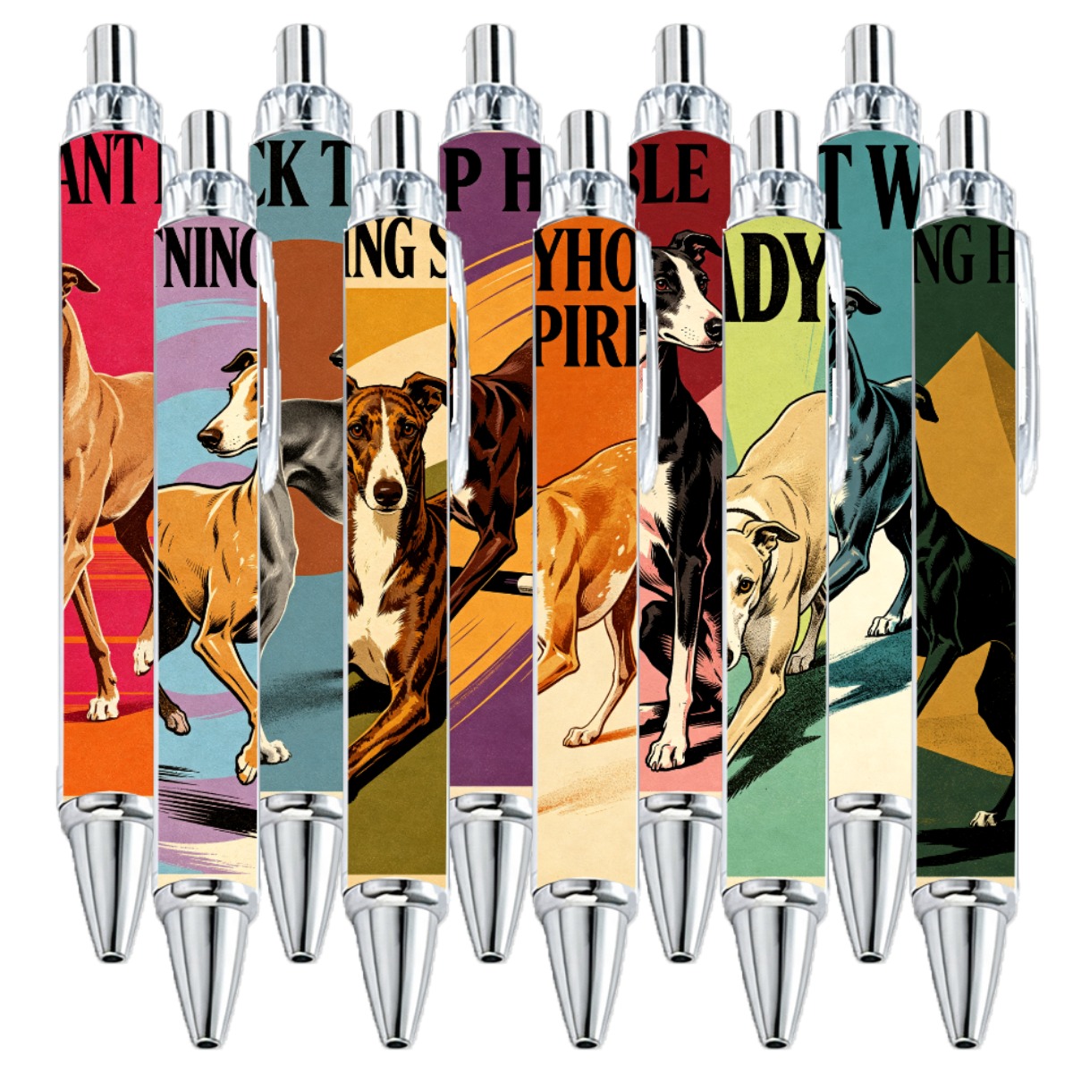 Greyhound Dog Art Gel Pens - 10-Pack