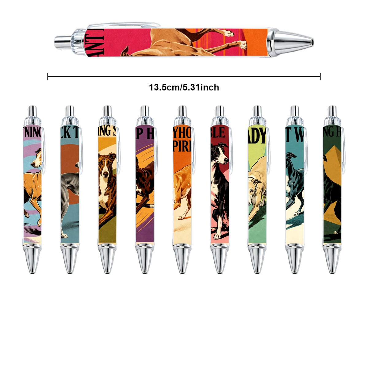 Greyhound Dog Art Gel Pens - 10-Pack