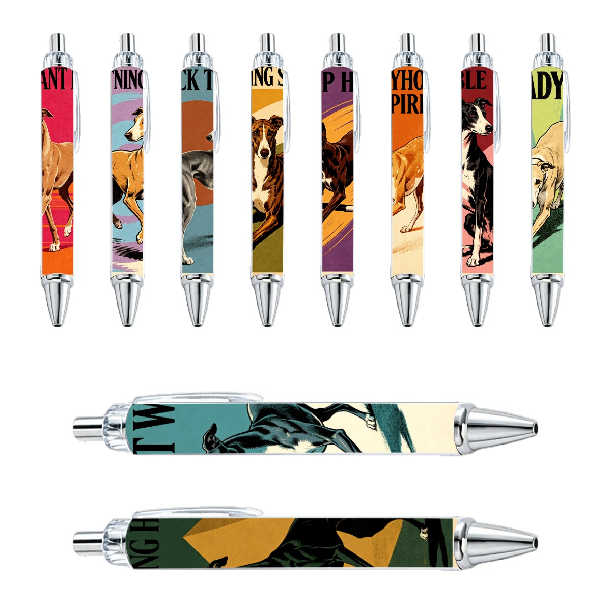 Greyhound Dog Art Gel Pens - 10-Pack