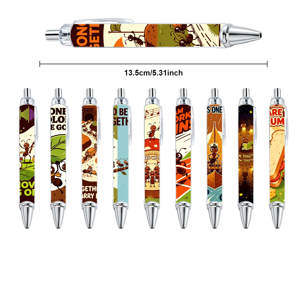 Ant-Themed Trendy Gel Pens - 10-Pack