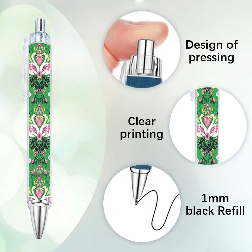 Swan Patterned Ballpoint Pens
