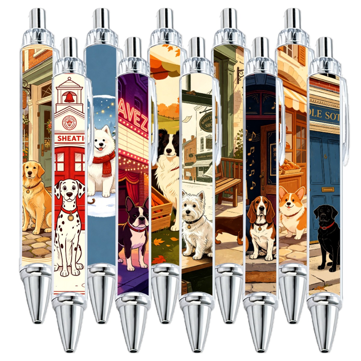 Canine City Gel Pens - 10-Pack