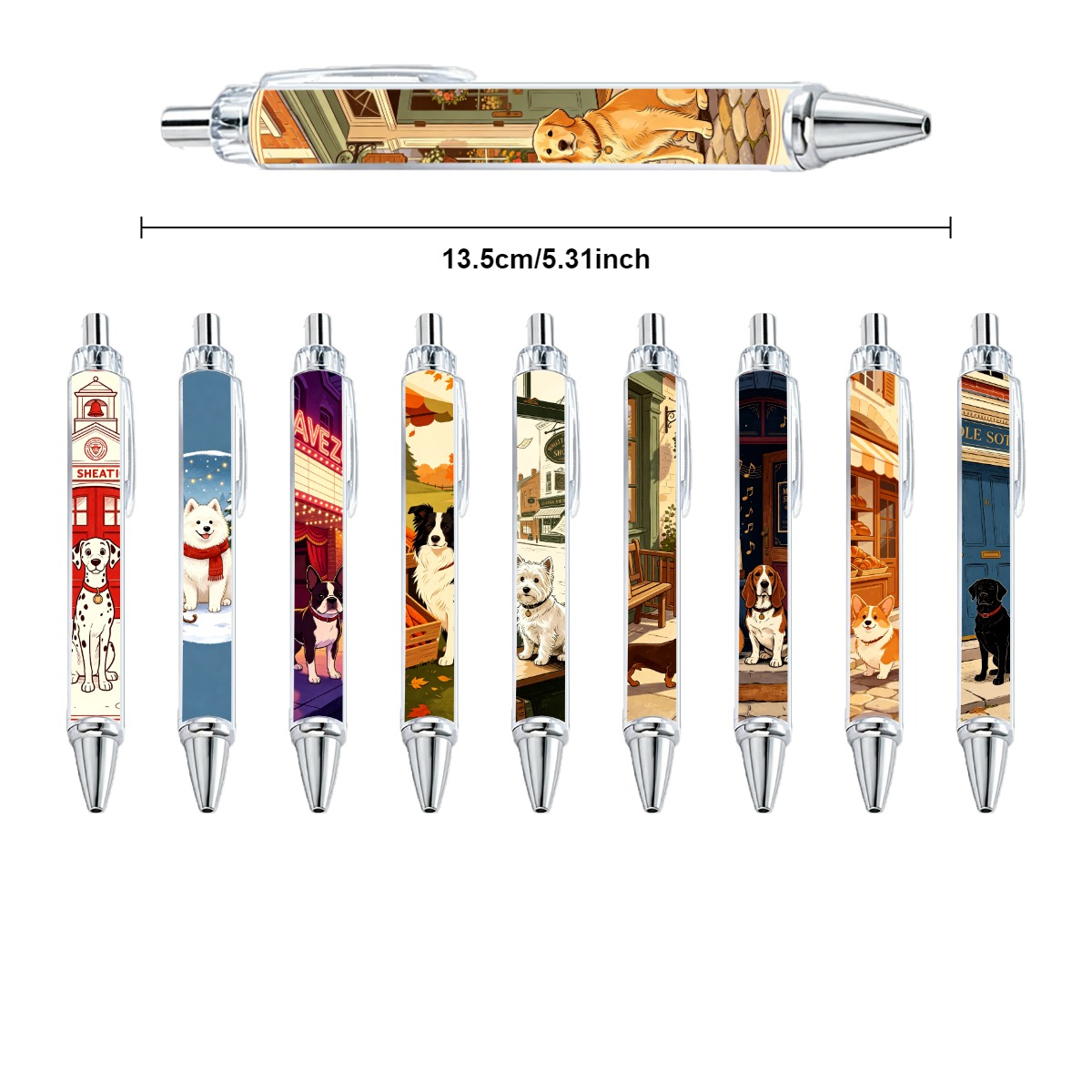 Canine City Gel Pens - 10-Pack