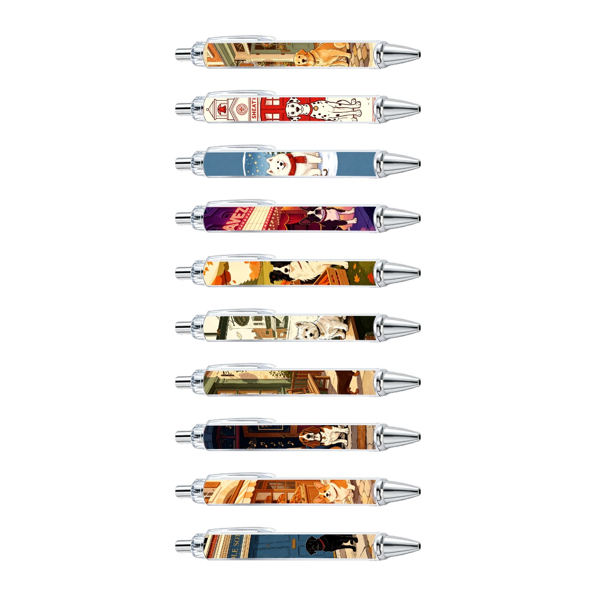 Canine City Gel Pens - 10-Pack