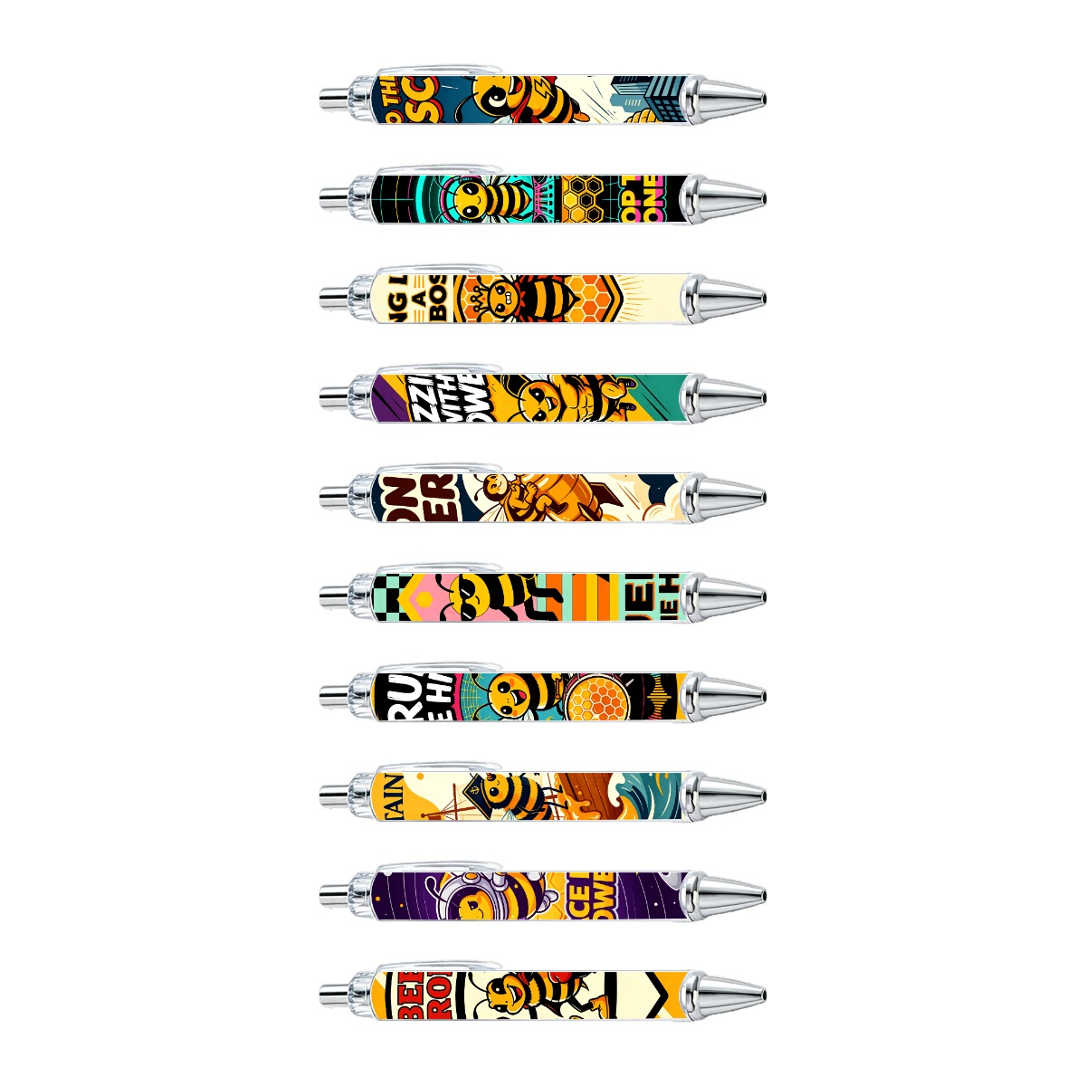 Bee-Themed Gel Pens - 10-Pack