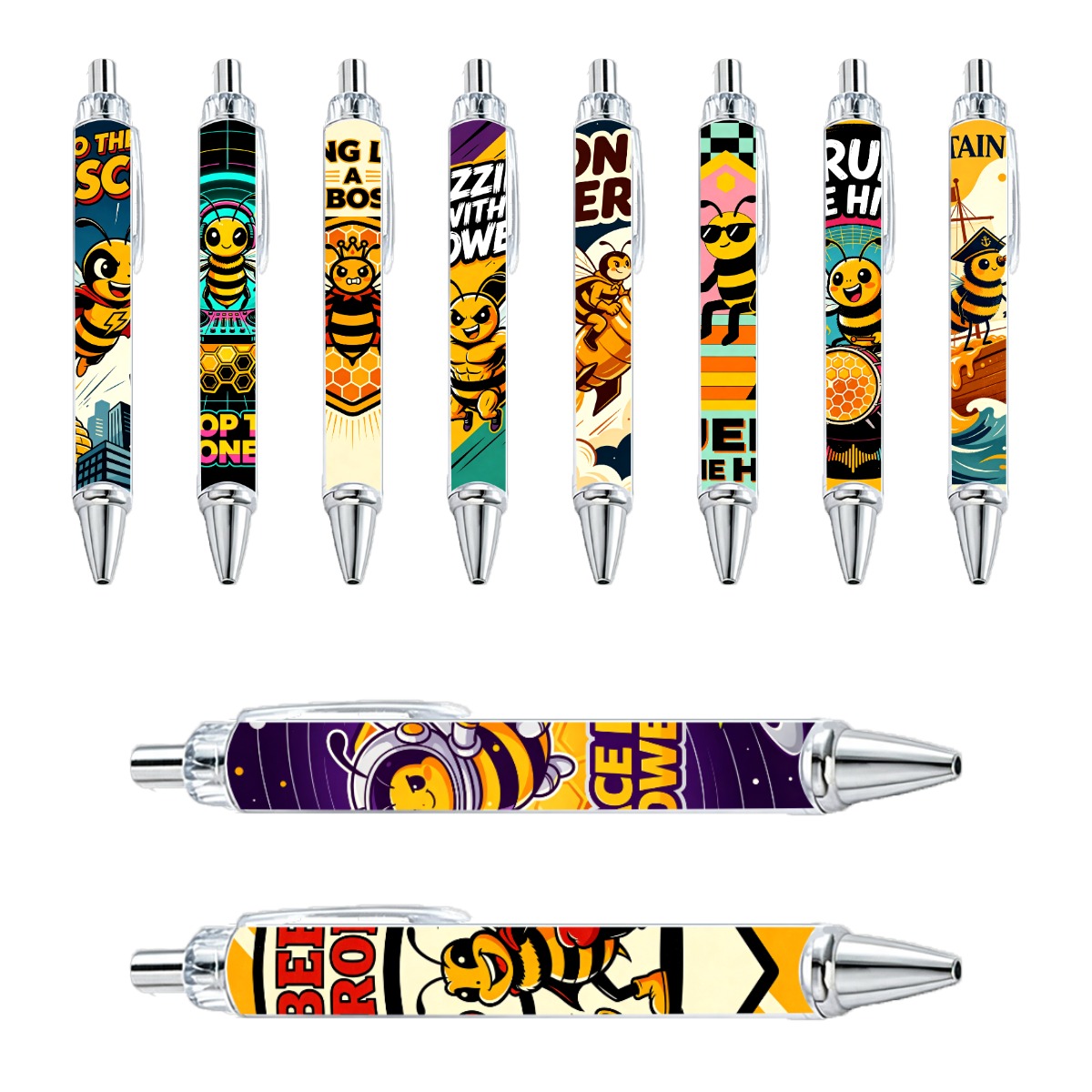 Bee-Themed Gel Pens - 10-Pack