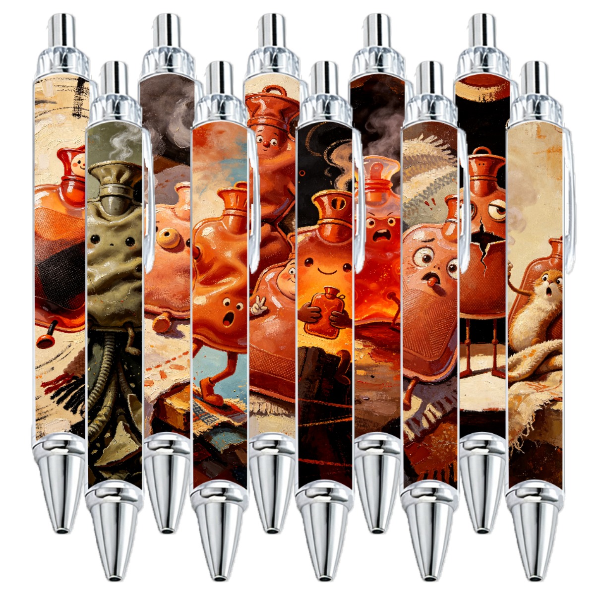 Hot Water Bottle Art Ballpoint Pens - 10-Pack
