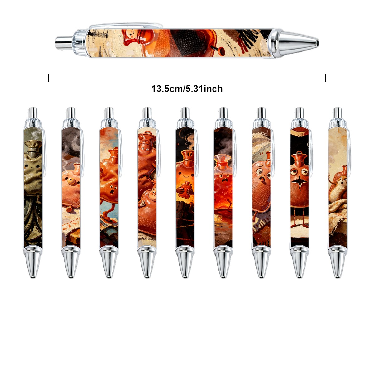Hot Water Bottle Art Ballpoint Pens - 10-Pack