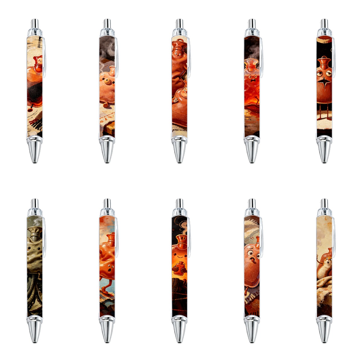 Hot Water Bottle Art Ballpoint Pens - 10-Pack