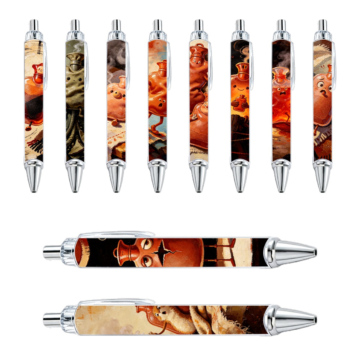 Hot Water Bottle Art Ballpoint Pens - 10-Pack