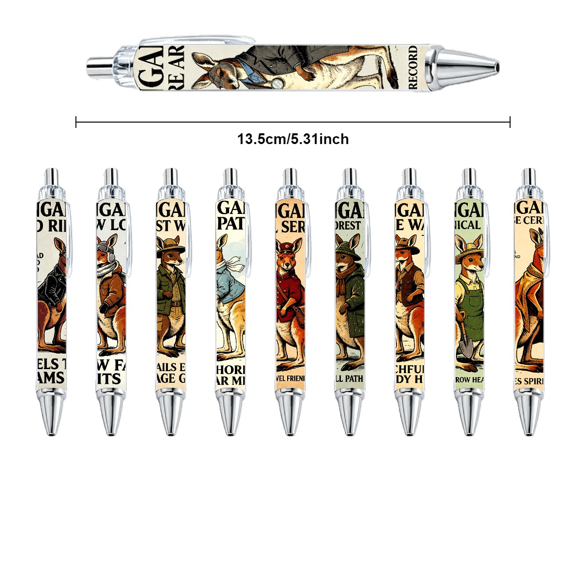 Kangaroo Character Retractable Gel Pens - 10-Pack