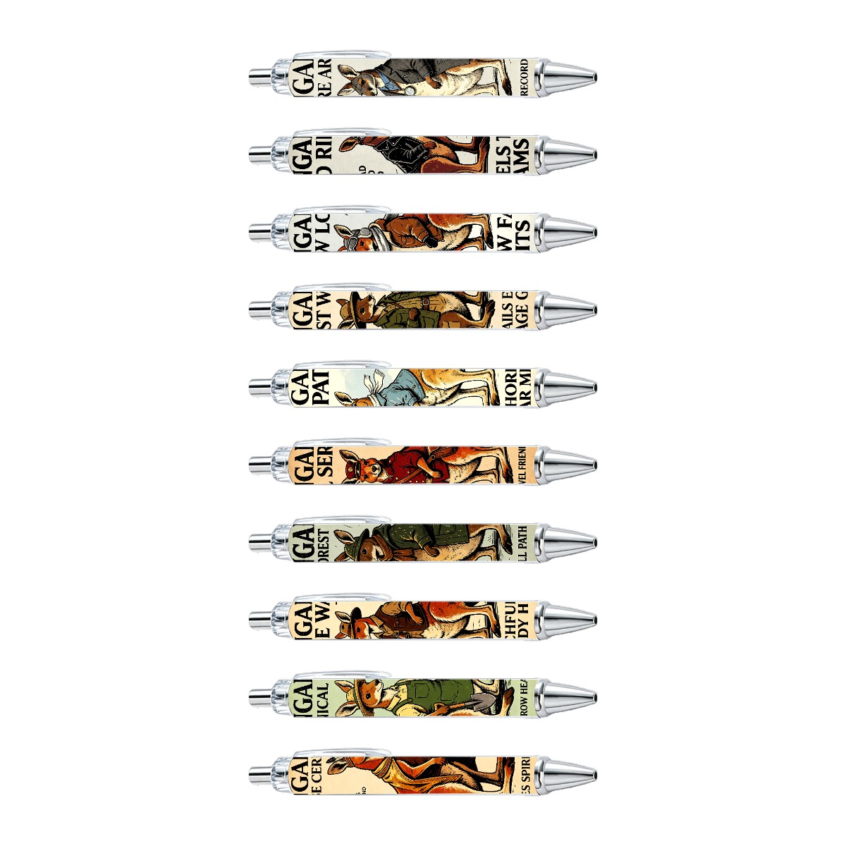 Kangaroo Character Retractable Gel Pens - 10-Pack