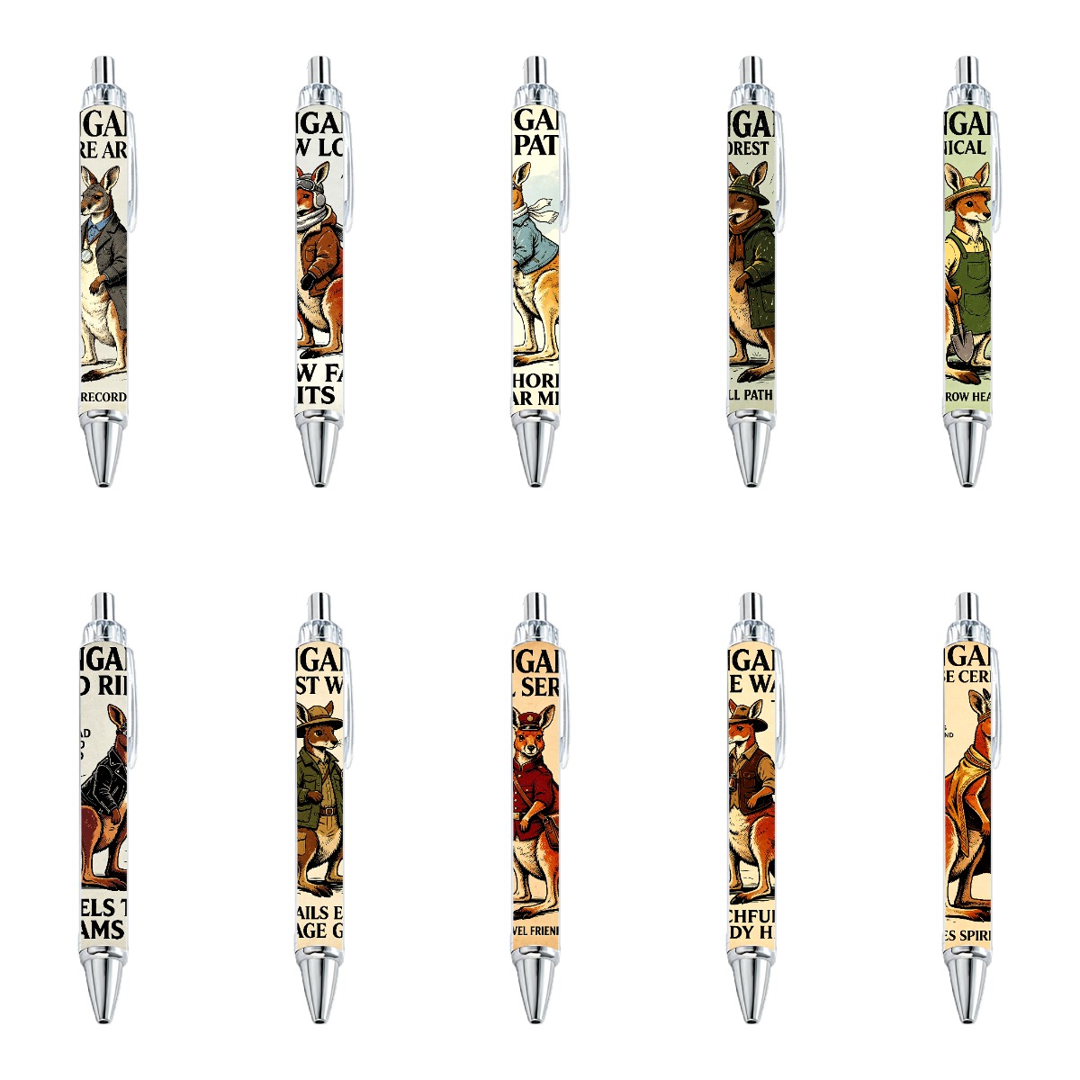 Kangaroo Character Retractable Gel Pens - 10-Pack