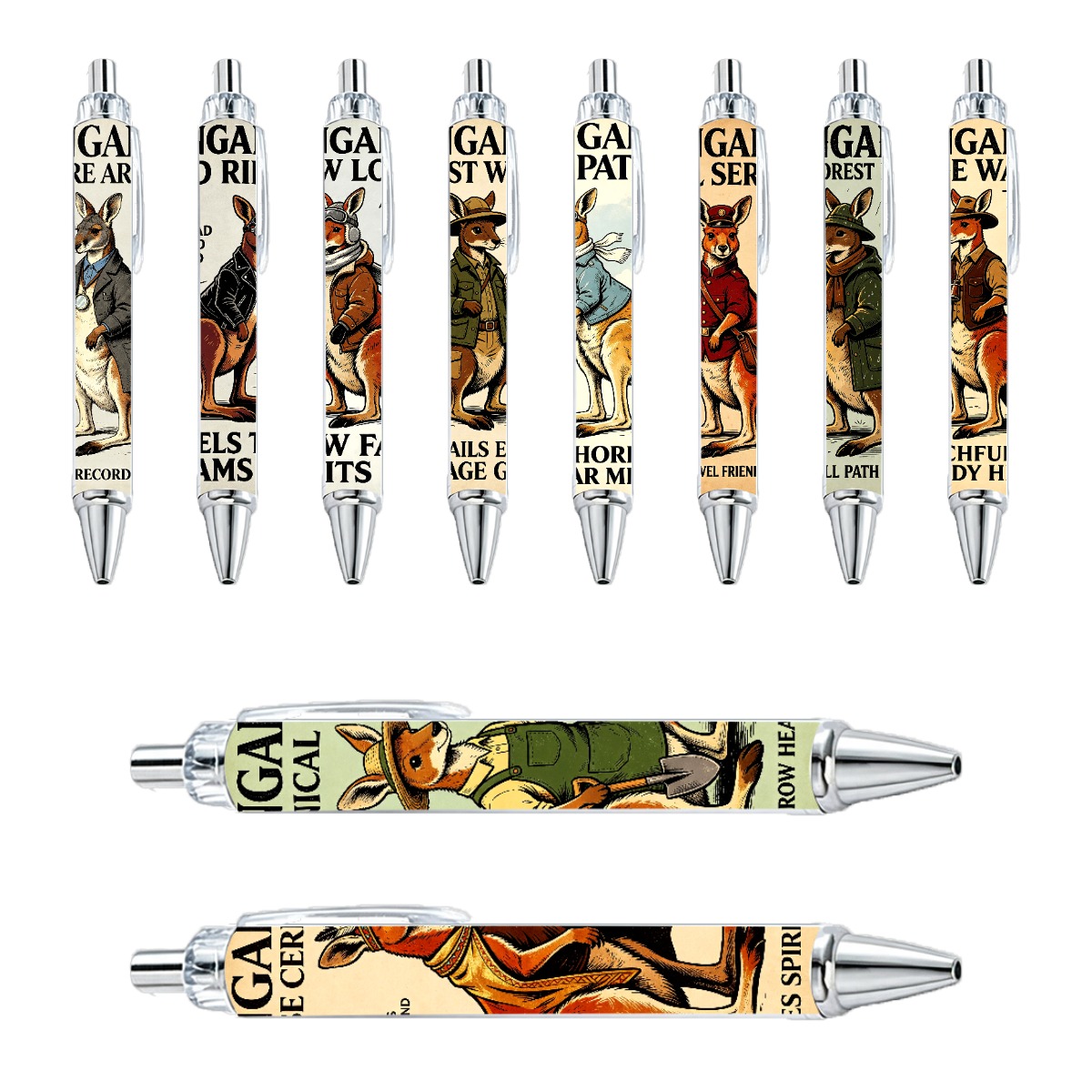 Kangaroo Character Retractable Gel Pens - 10-Pack