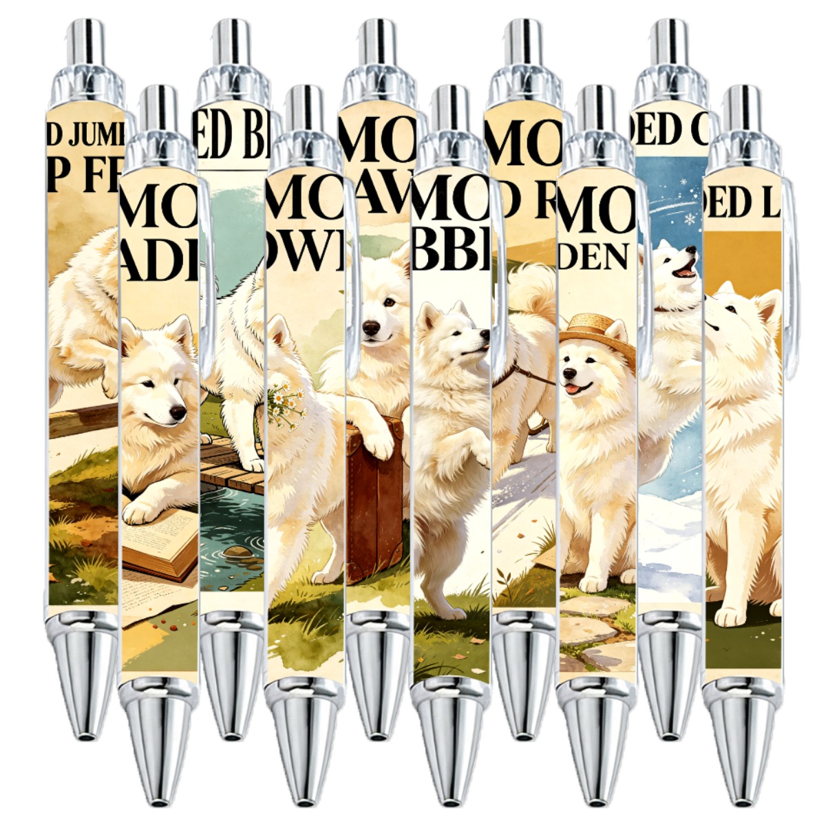 Samoyed Dog Art Gel Pens - 10-Pack