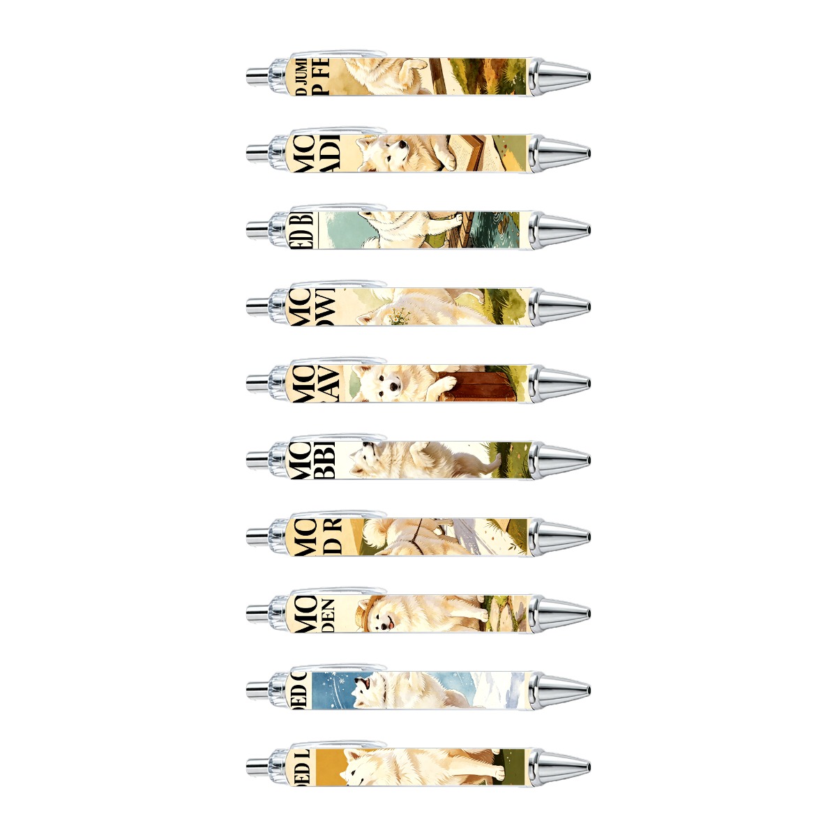 Samoyed Dog Art Gel Pens - 10-Pack