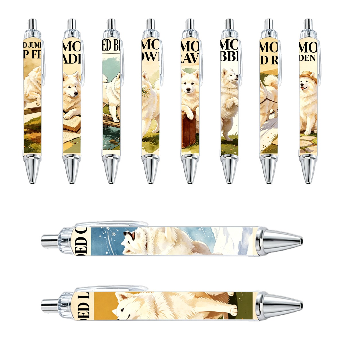 Samoyed Dog Art Gel Pens - 10-Pack