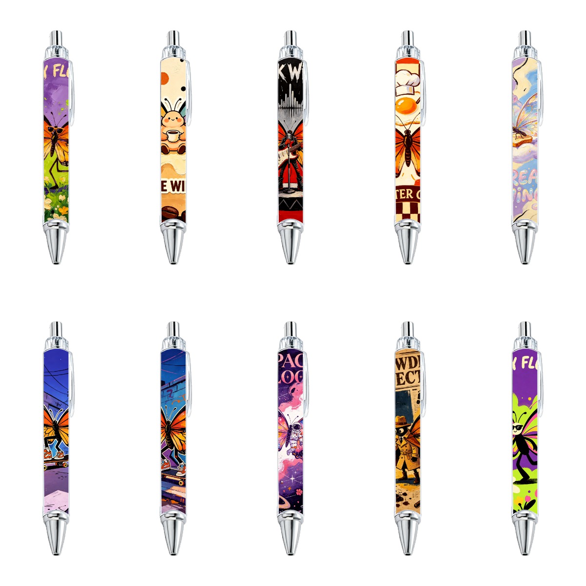 Butterfly Collage Gel Pens - 10-Pack