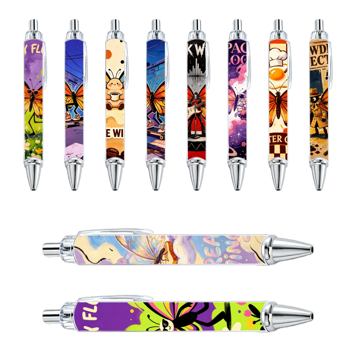 Butterfly Collage Gel Pens - 10-Pack