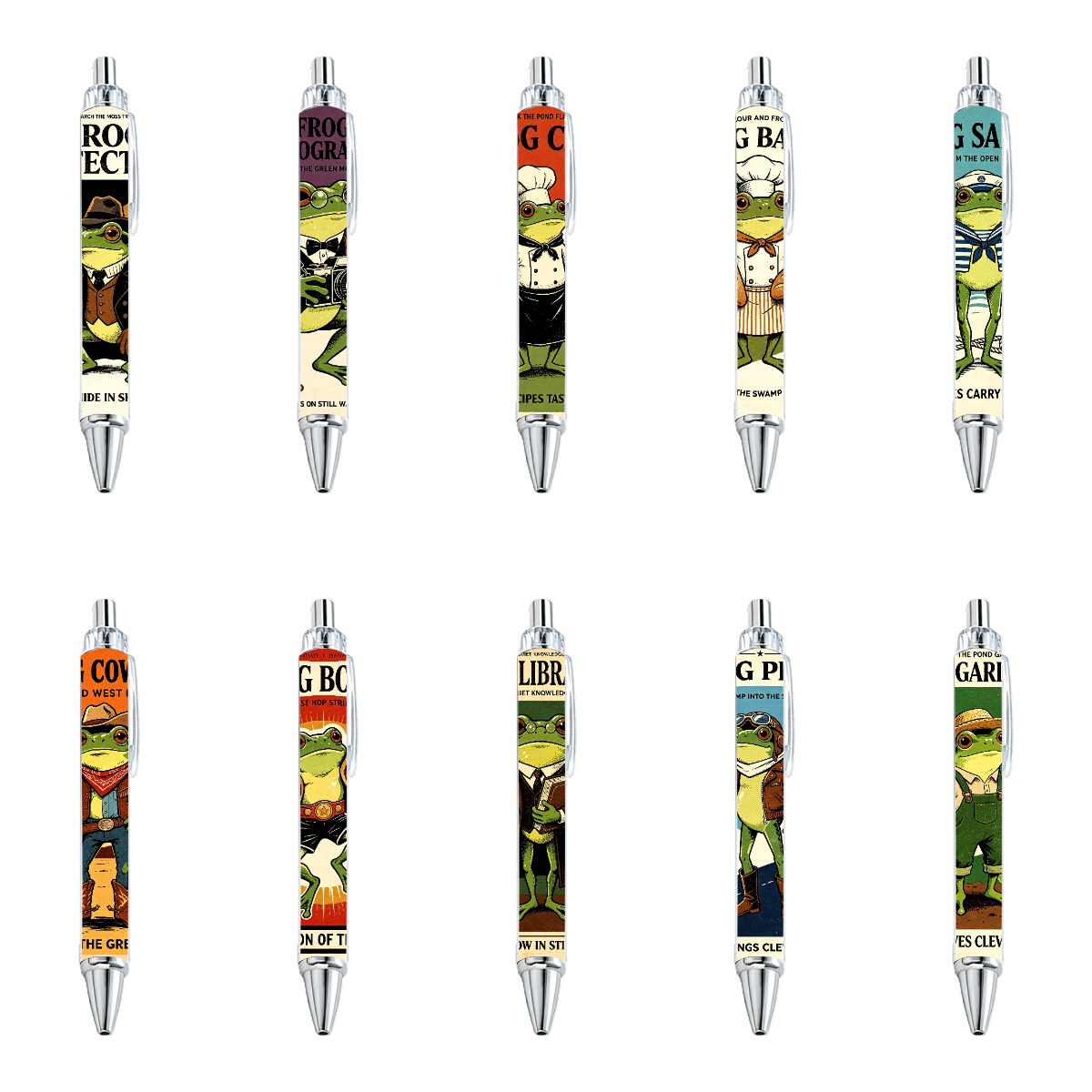 Frog Character Pens - 10-Pack