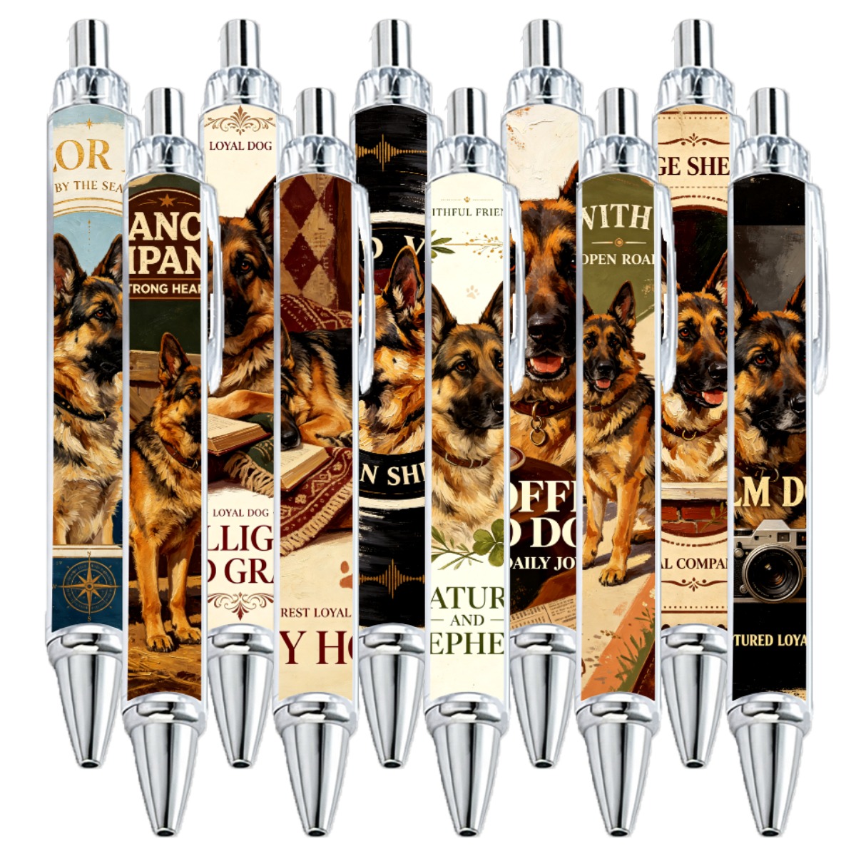 German Shepherd Gel Pens - 10-Pack