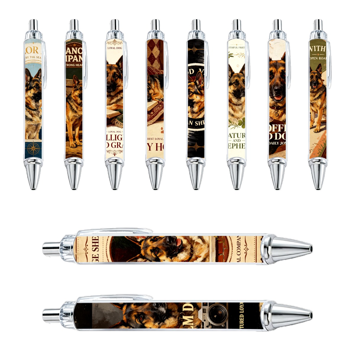 German Shepherd Gel Pens - 10-Pack