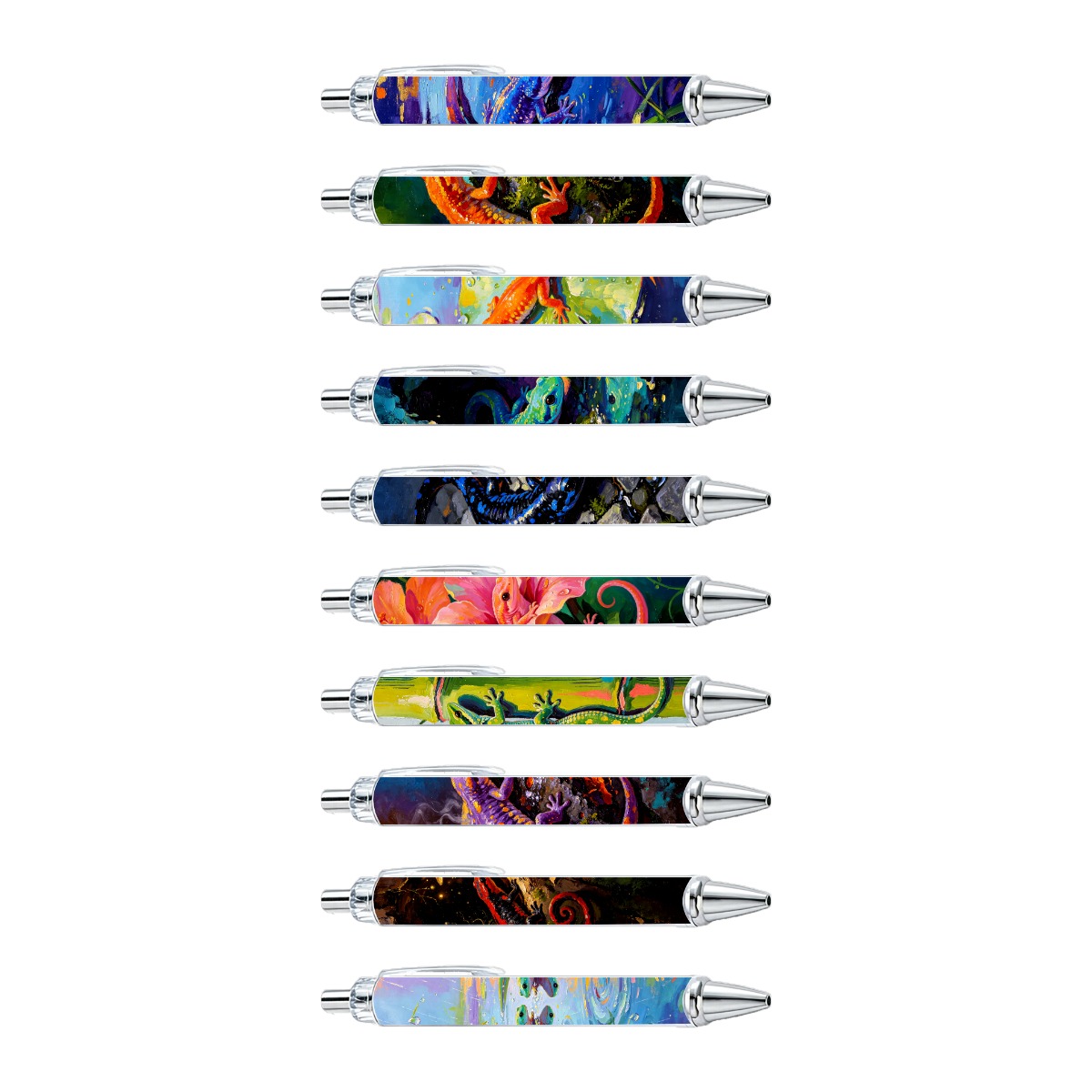 Lizard Art Gel Pens - 10-Pack