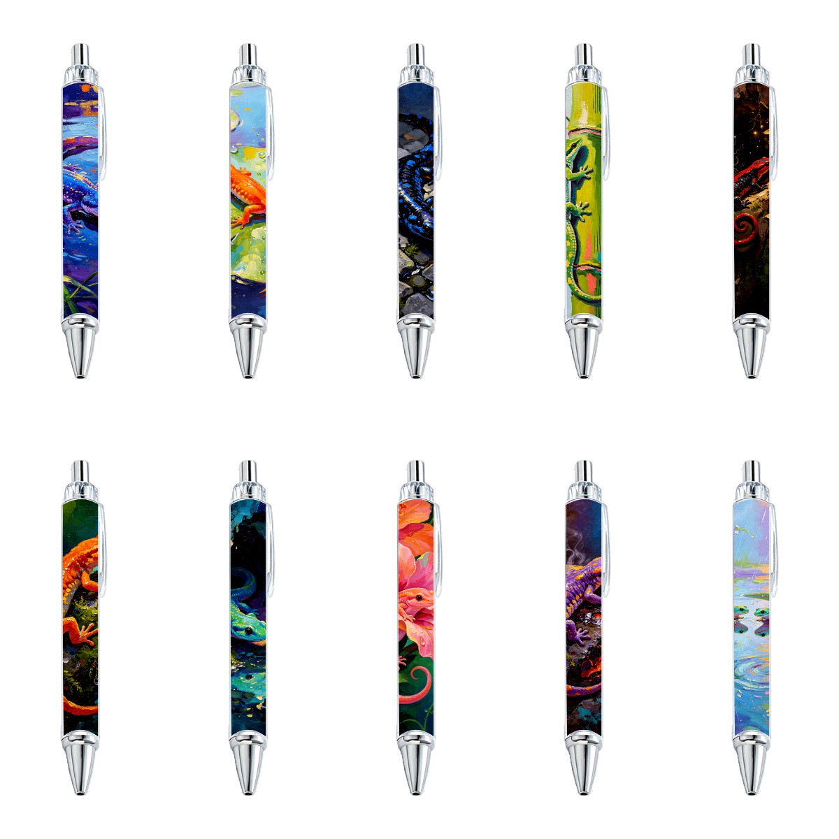 Lizard Art Gel Pens - 10-Pack