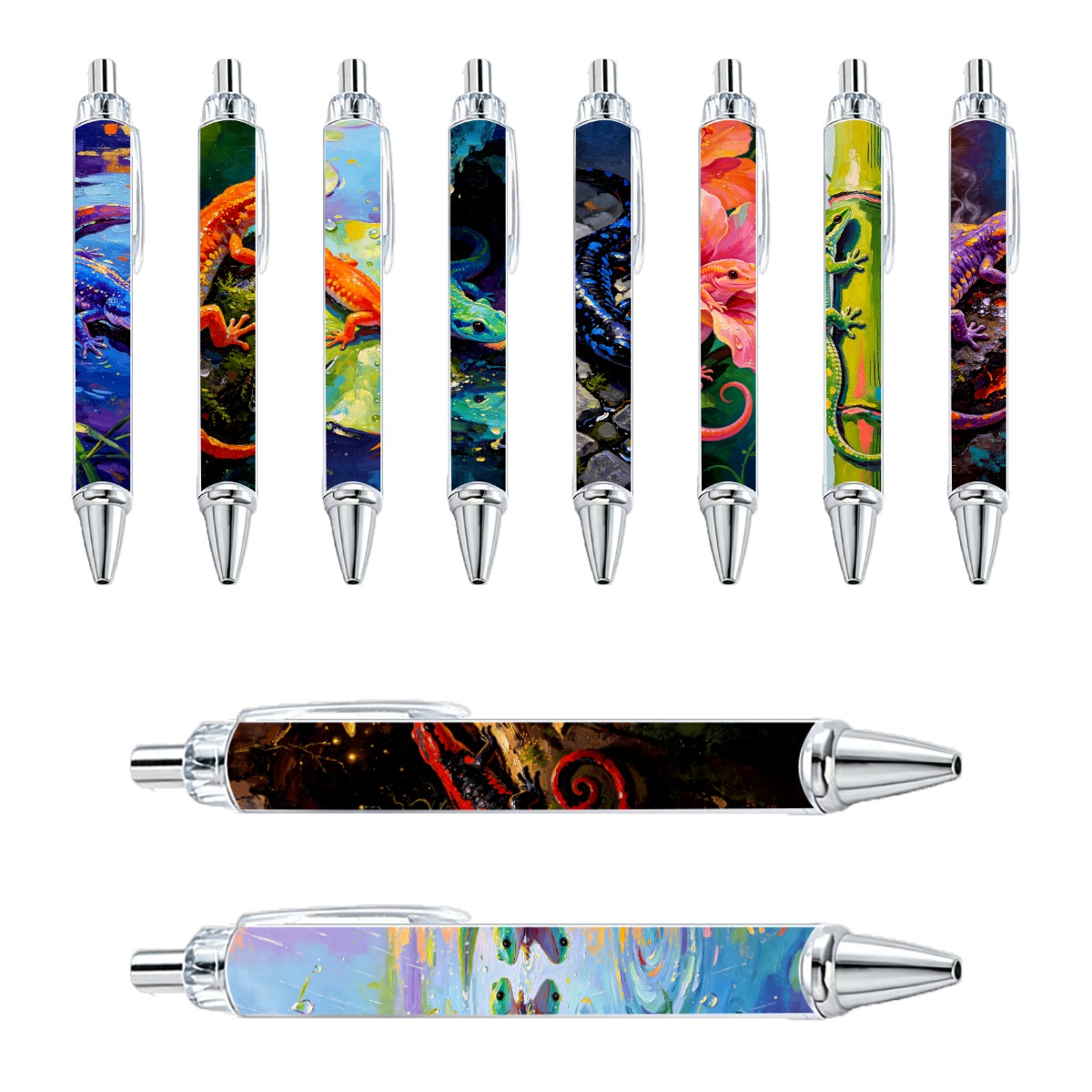 Lizard Art Gel Pens - 10-Pack