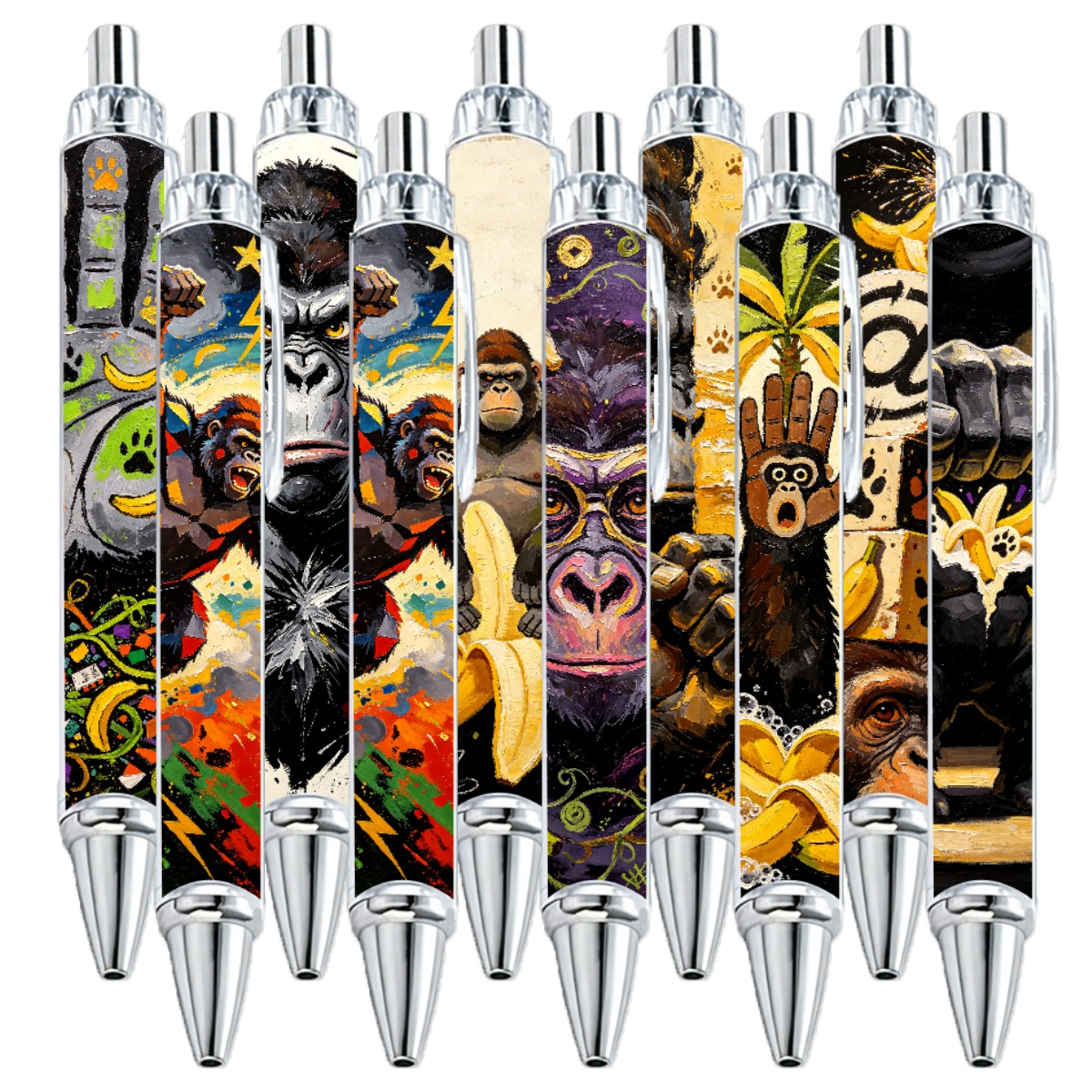 Gorilla And Orangutan Ballpoint Pens - 10-Pack