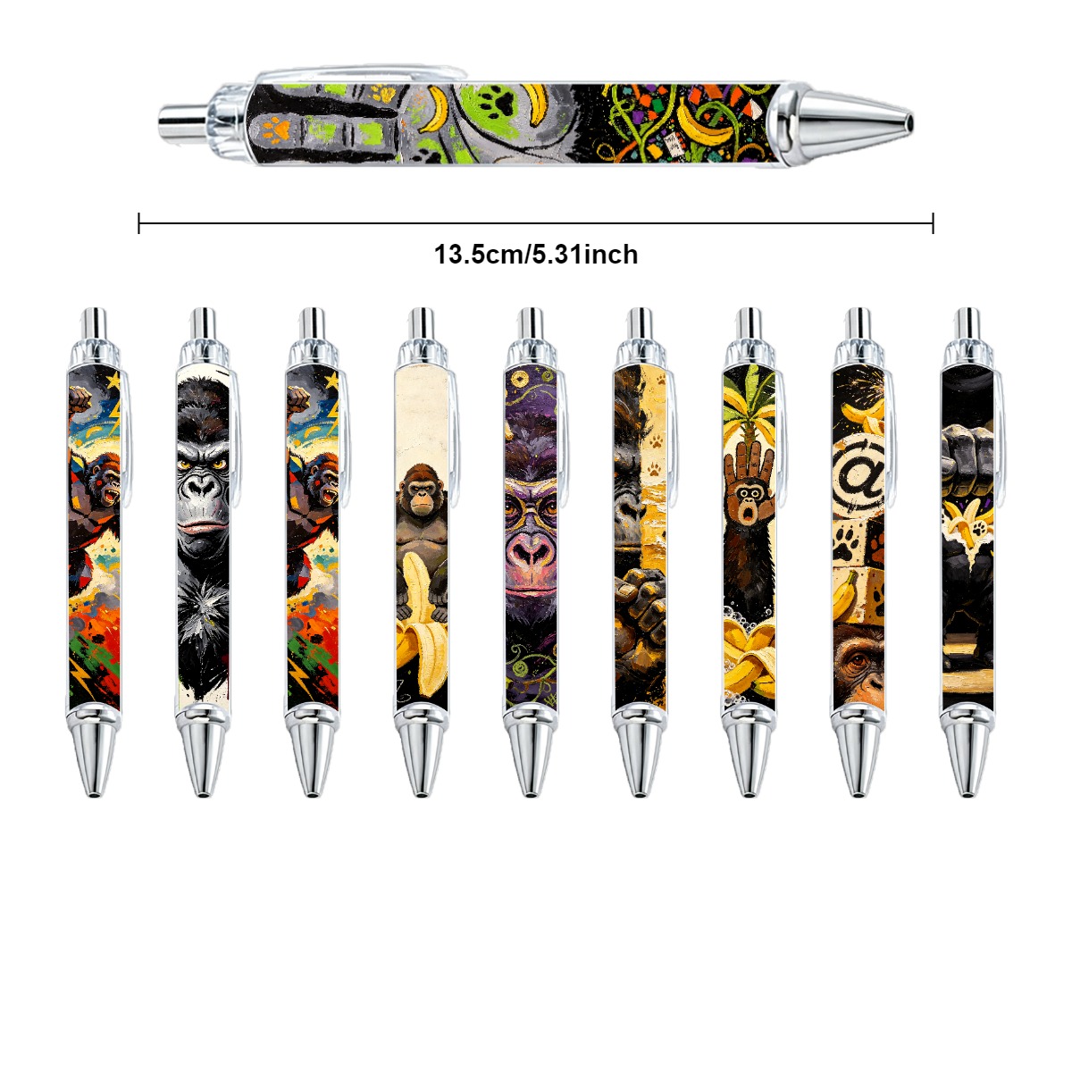 Gorilla And Orangutan Ballpoint Pens - 10-Pack