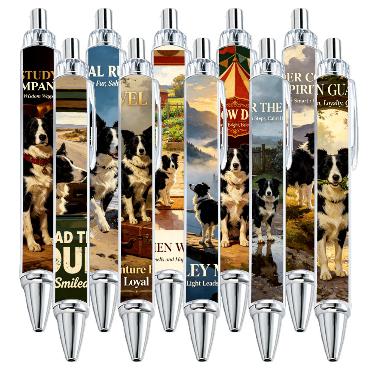 Border Collie Art Gel Pens - 10-Pack