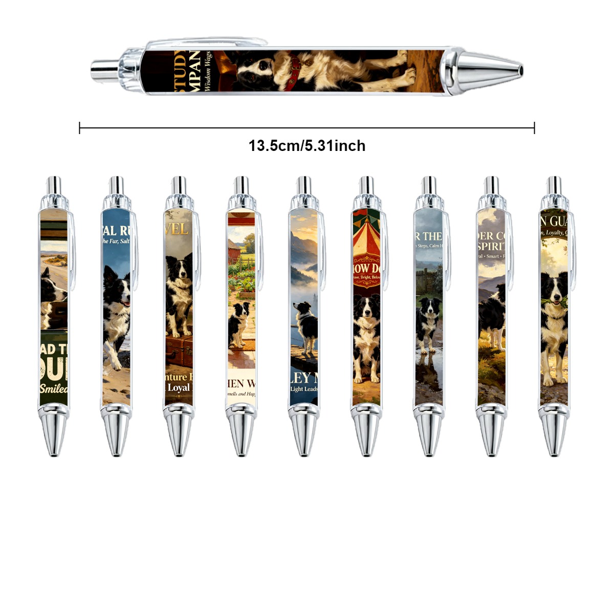 Border Collie Art Gel Pens - 10-Pack