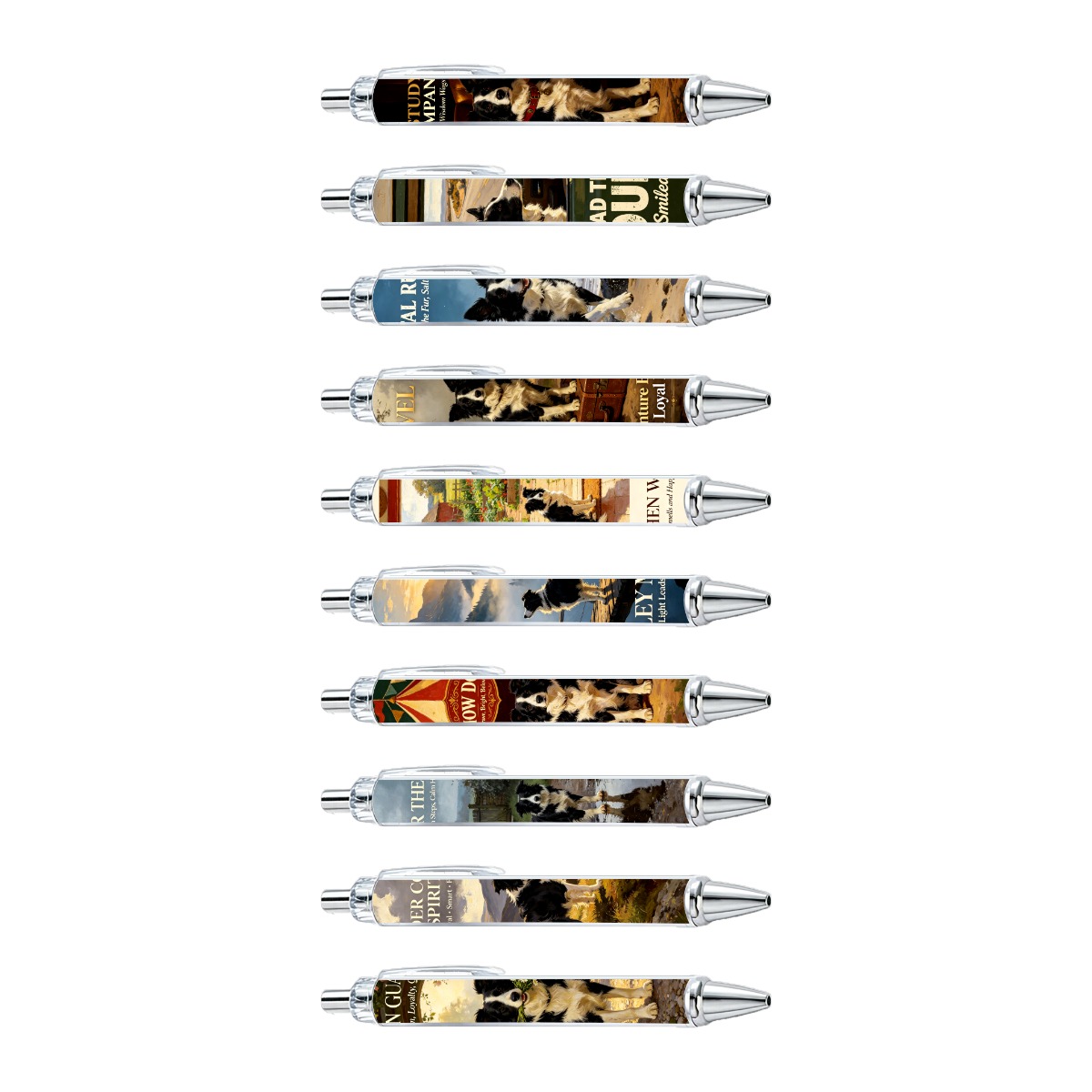Border Collie Art Gel Pens - 10-Pack