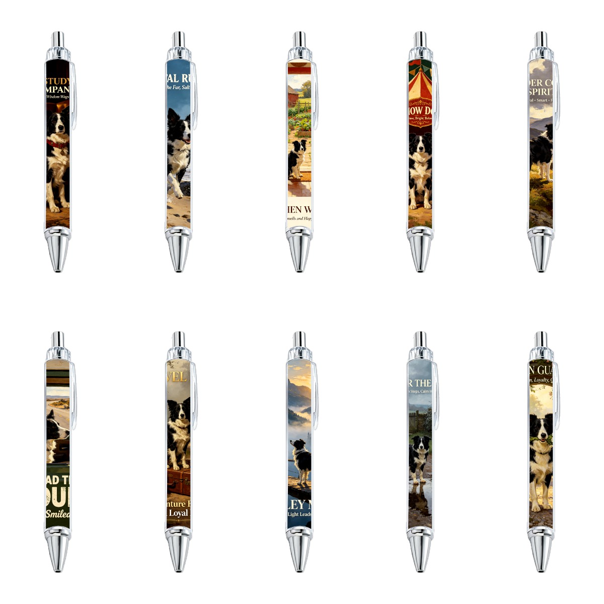 Border Collie Art Gel Pens - 10-Pack