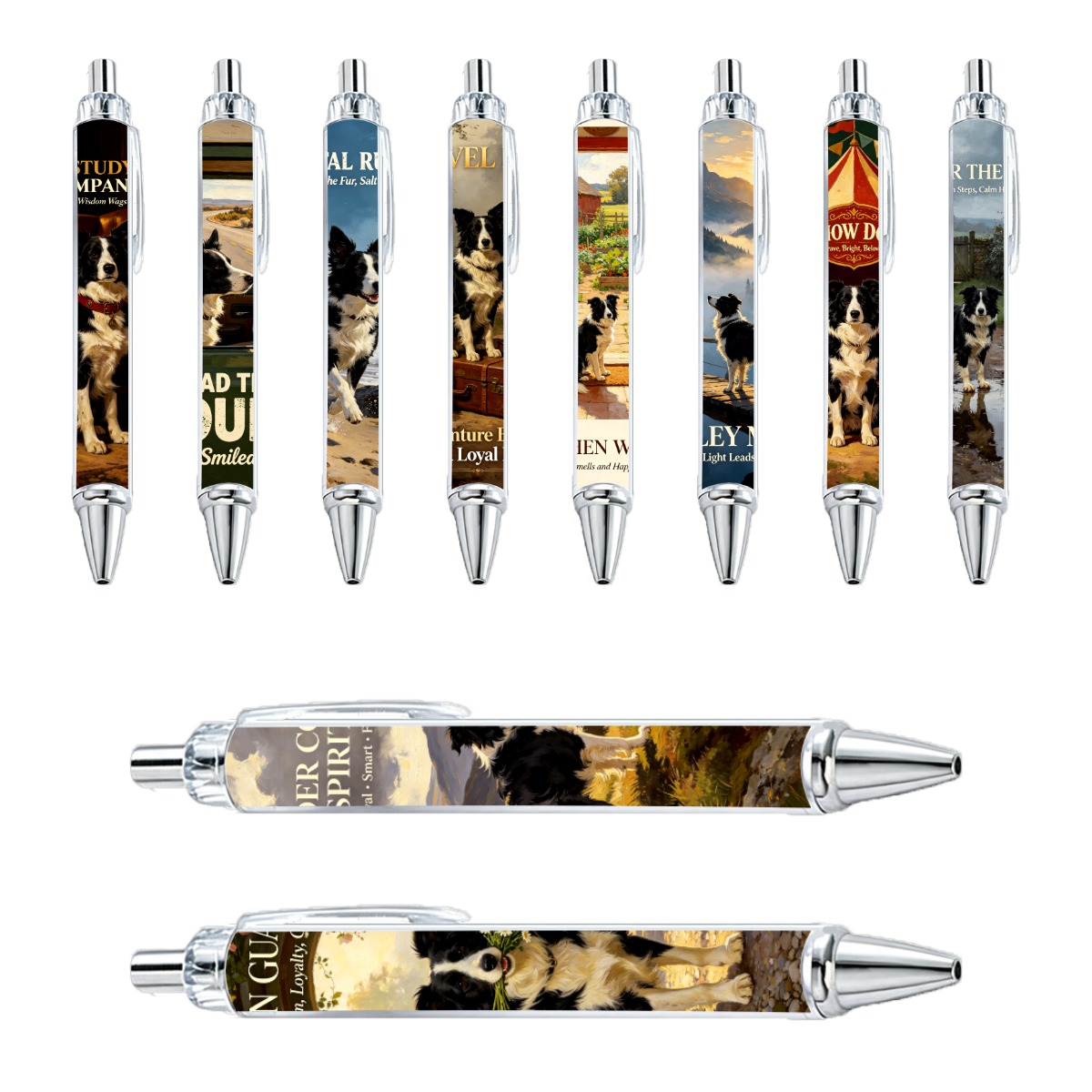 Border Collie Art Gel Pens - 10-Pack