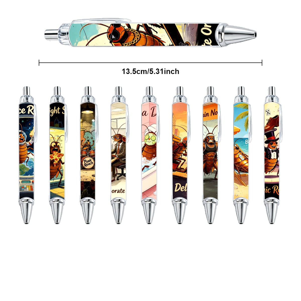Cockroach Urban Theme Gel Pens - 10-Pack