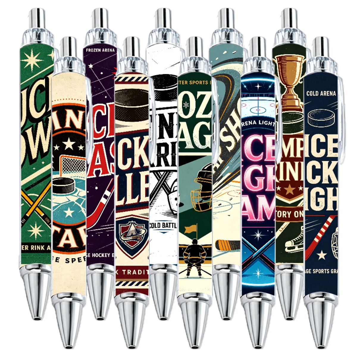Ice Hockey Themed Click Pens - 10-Pack