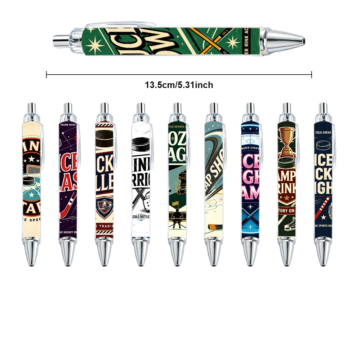 Ice Hockey Themed Click Pens - 10-Pack