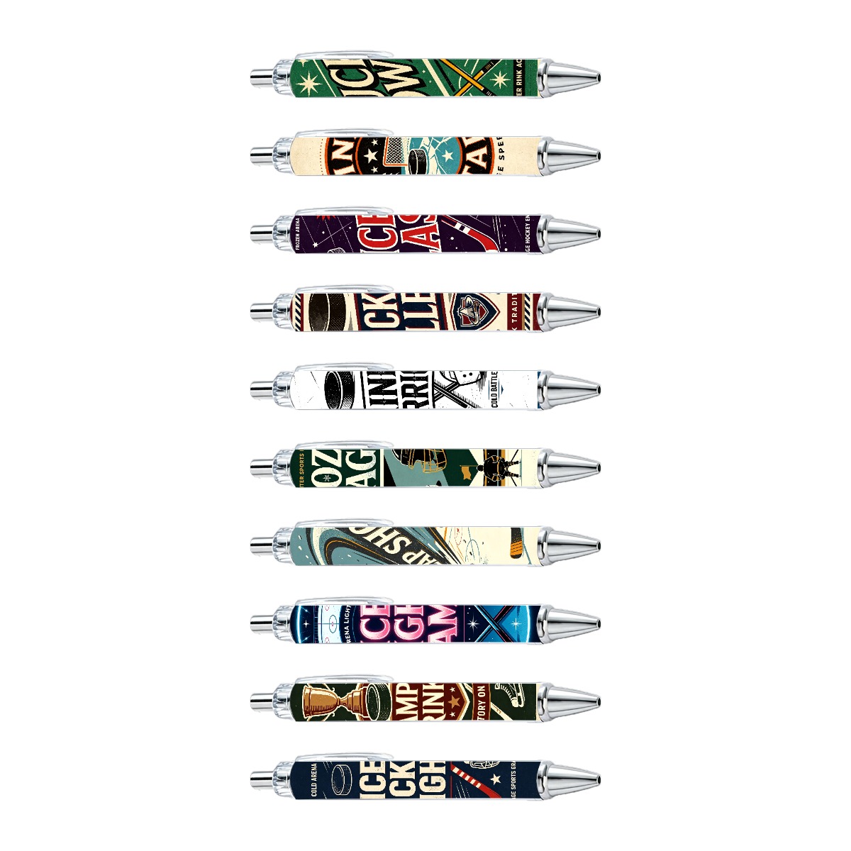 Ice Hockey Themed Click Pens - 10-Pack