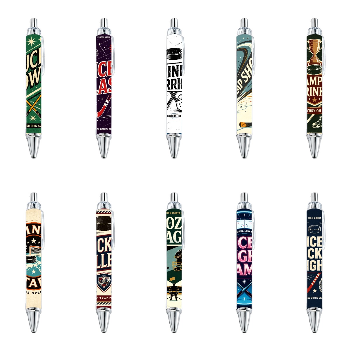 Ice Hockey Themed Click Pens - 10-Pack