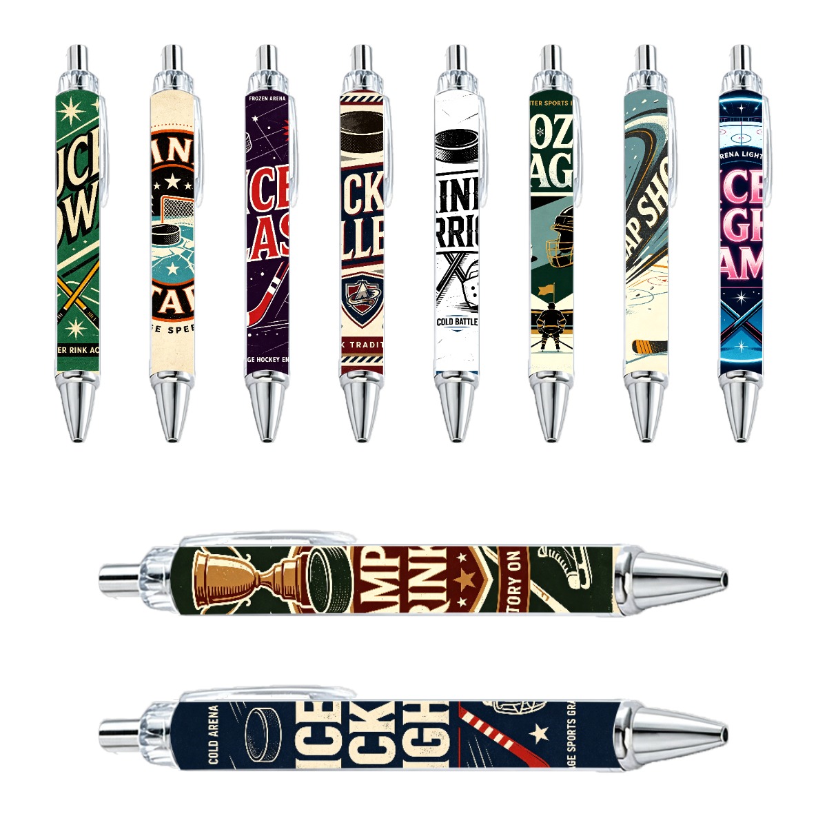 Ice Hockey Themed Click Pens - 10-Pack